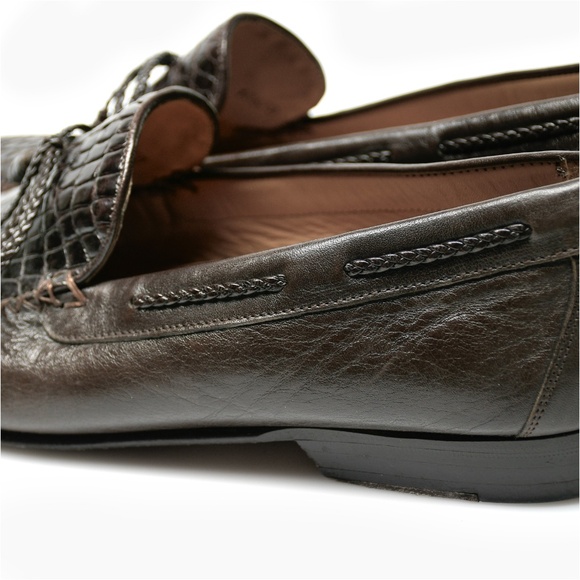 MEZLAN Bonds Driving Shoe/Loafer Moccasin with Crocodile Vamp in Brown Size 8M - Picture 12 of 12